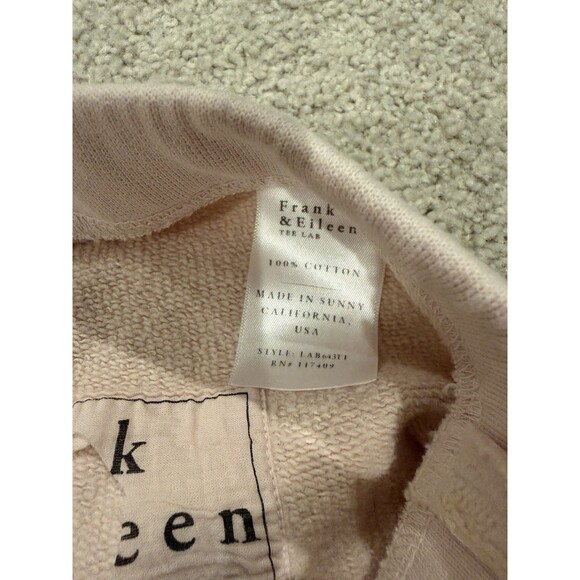 EUC Frank & Eileen Straight Leg Raw Hem Cotton Sweatpant Women Medium Pale Pink - Picture 9 of 11